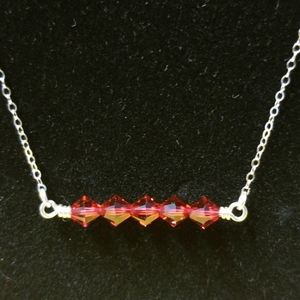 Crystal Red Bar Necklace!